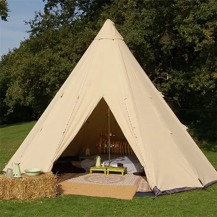 Tente Wigwam de camping pour 5 à 8 personnes, style festival
