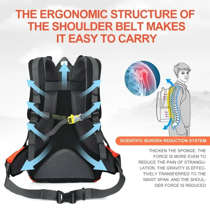Inoxto sac à dos de rangement de randonnée robuste 40l voyage Trekking sac à dos hommes très approprié pour l'alpinisme