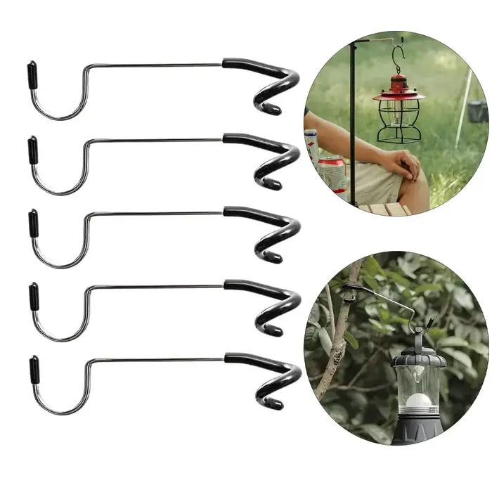 2/5 pièces support de lumière crochets Portable tente pôle lampe cintre chasse pêche lanterne cintre outils de Camping en plein air