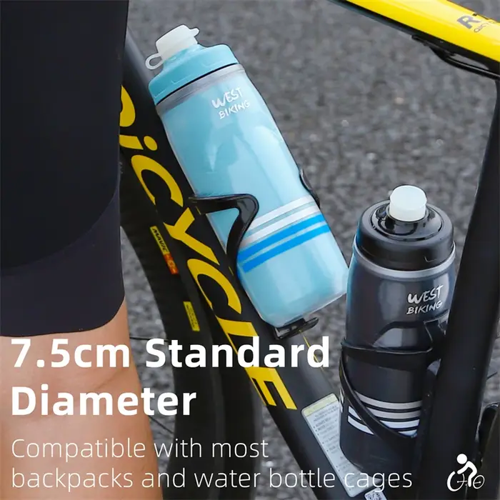 Bouteille d'eau isotherme et anti-fuite WEST BIKING 620 ml pour vélo, course à pied, randonnée, sport