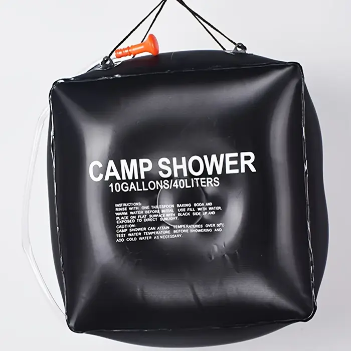 Sac de douche de camping 40L. Sac à eau portable pour l'extérieur avec grande capacité et douchette réglable
