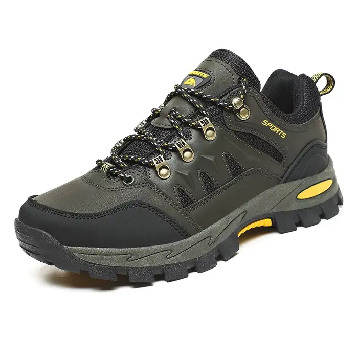 HIKEUP-Chaussures de randonnée en plein air pour hommes et femmes, baskets en cuir, modèles de coupl