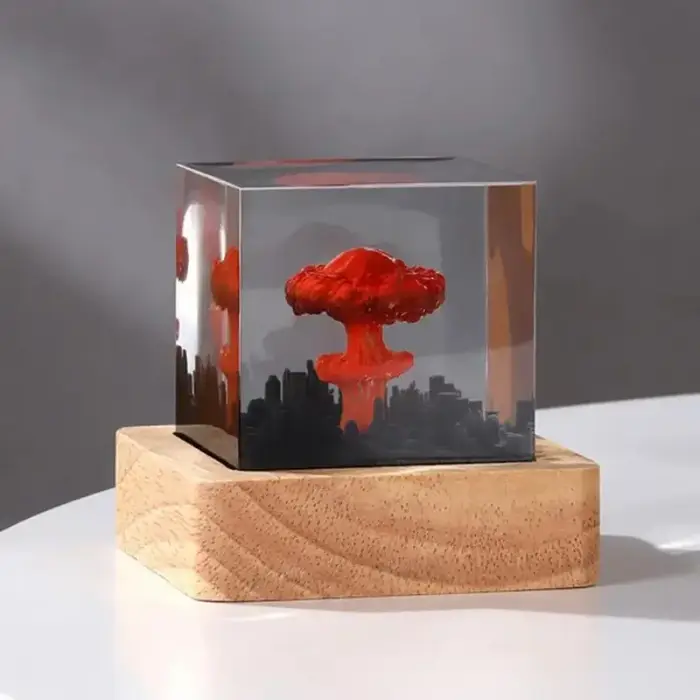 Lampe Volcan Rechargeable en Résine 3D