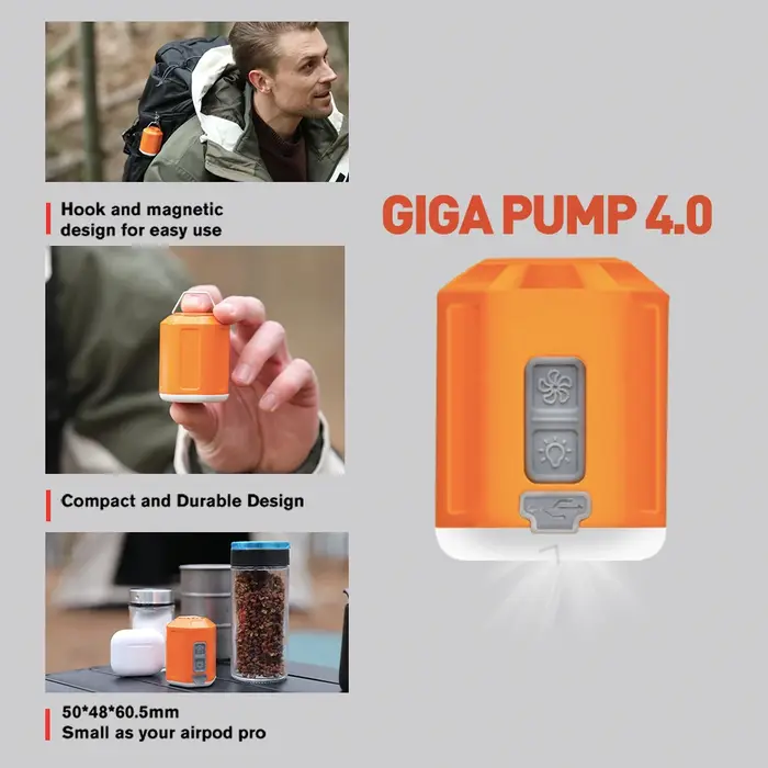 GIGA-Mini pompe à air électrique portable pour matelas, pompe à vide pour camping en plein air, gonf
