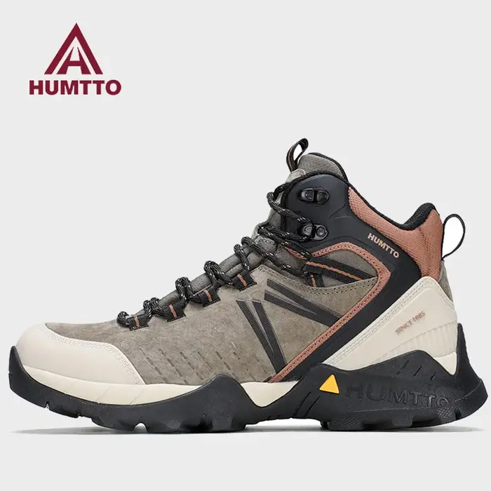 HUMTTO peau de vache chaussures de randonnée hommes bottes de chasse imperméables tactique désert Combat cheville