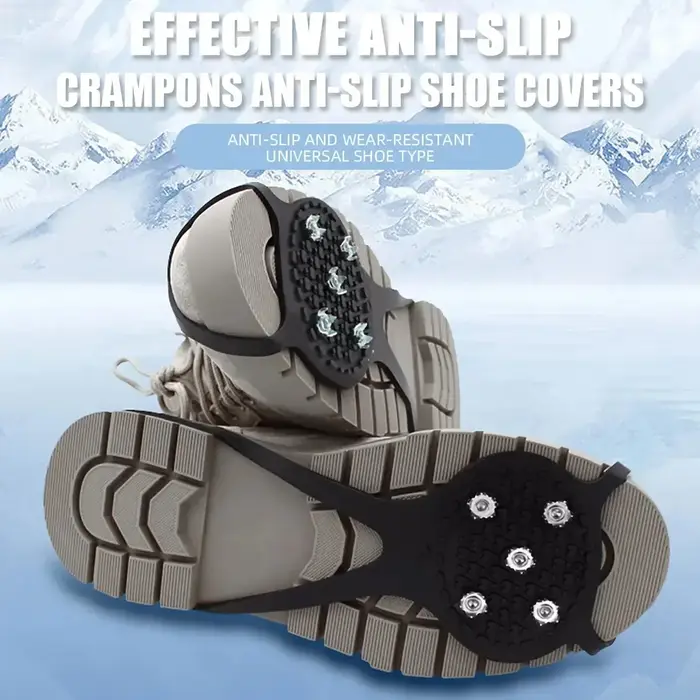 1 paire de crampons antidérapants à 5 pointes pour chaussures de marche