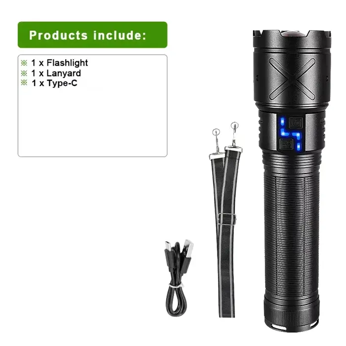 2025 Nouvelle lampe de poche LED - Lampe de poche zoom à chargement USB super lumineuse - Lampe de p