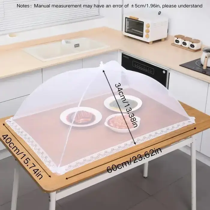 Tente alimentaire pliable en maille blanche – Housse anti-insectes lavable et portable pour pique-nique