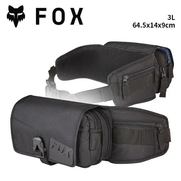 Sac banane standard FOX de 2 L avec deux porte-bouteilles pour VTT et motocross, à porter sur ou sou