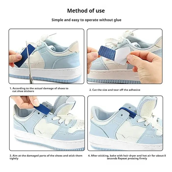 6 patchs de réparation pour chaussures de sport