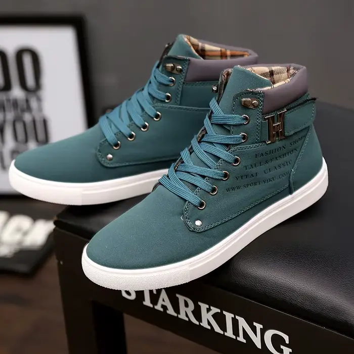 Baskets montantes pour hommes, bottes de sport, mode extérieur, confortables et décontractées, chaussures rétro de Style britannique pour hommes