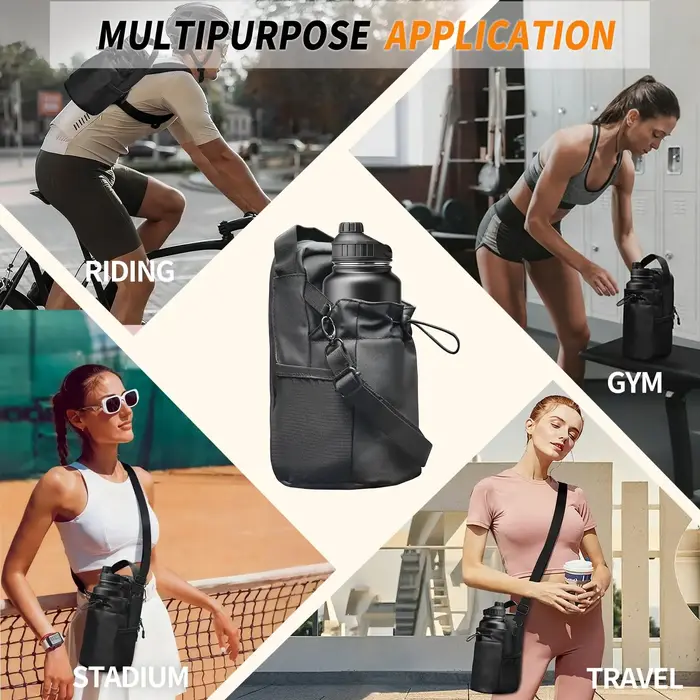 Sac de sport magnétique avec 3 aimants pour femmes et hommes, porte-bouteille magnétique avec sangle et poche pour téléphone