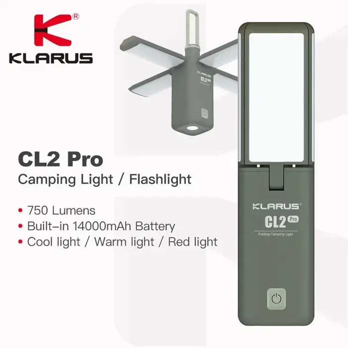 Nouveau KLARUS CL2 Pro lampe de poche LED lumières de Camping de très grande capacité avec Powerbank 14000mAh