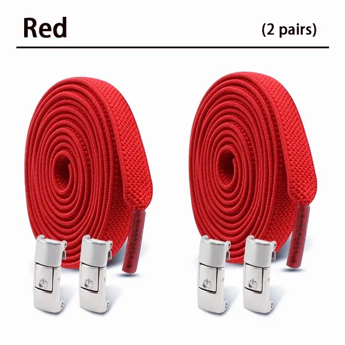 2 paires de lacets de chaussures sans cravate de 8mm, lacets à verrouillage sans attaches, lacets él
