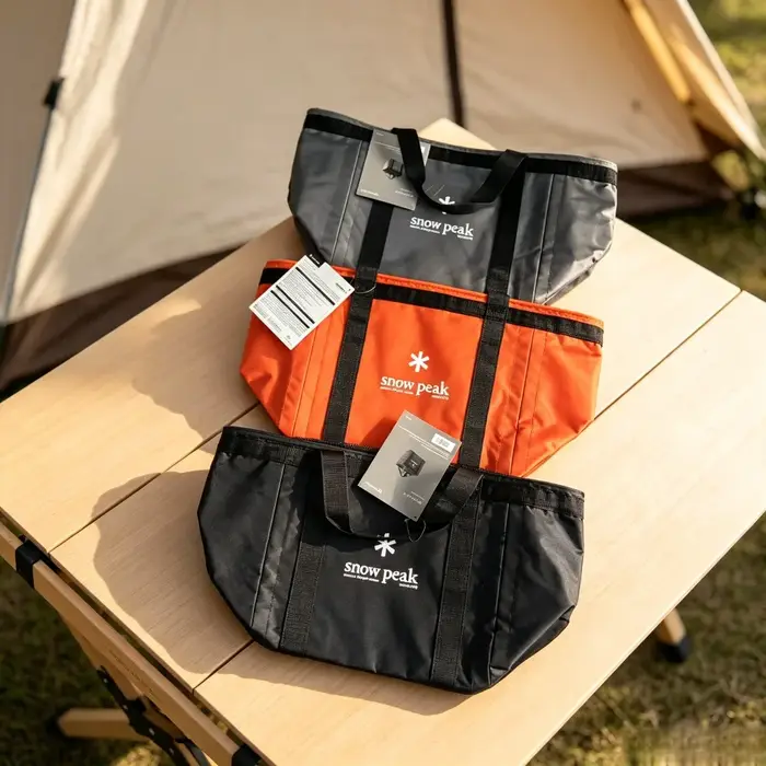 Sac de rangement pour équipement de camping en plein air Snow Peak, grande capacité, pliable, sac à main portable, organisateur, sac de pique-nique, sac de voyage, sac de randonnée, sac pour ustensile
