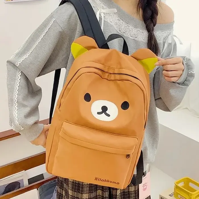 Sac à dos Kawaii japonais Rilakkumas, grande capacité, sac d'école élégant pour étudiants, sacs à ba