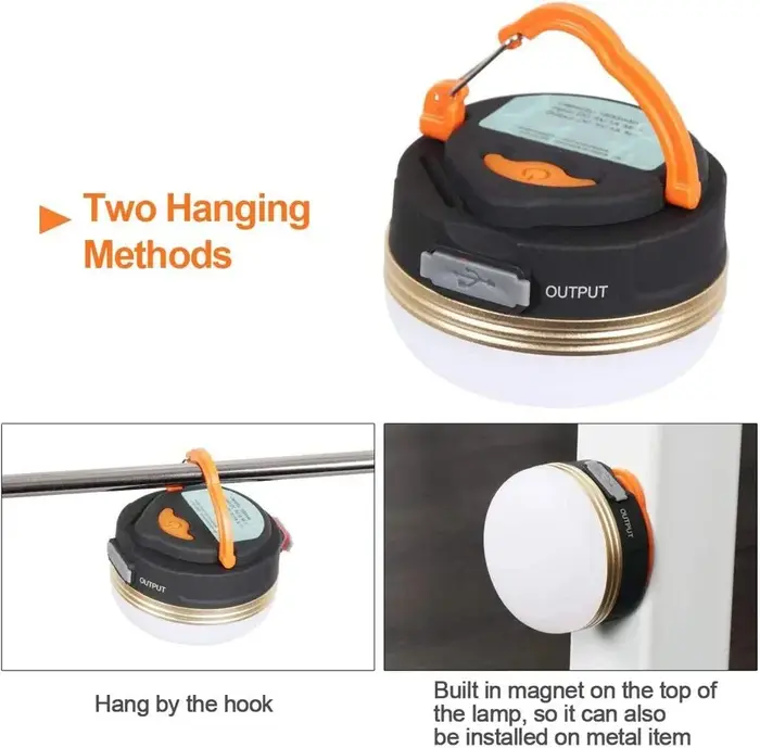 Lumière extérieure puissance Camping lanterne tentes lampe 1200 mah USB Rechargeable Portable