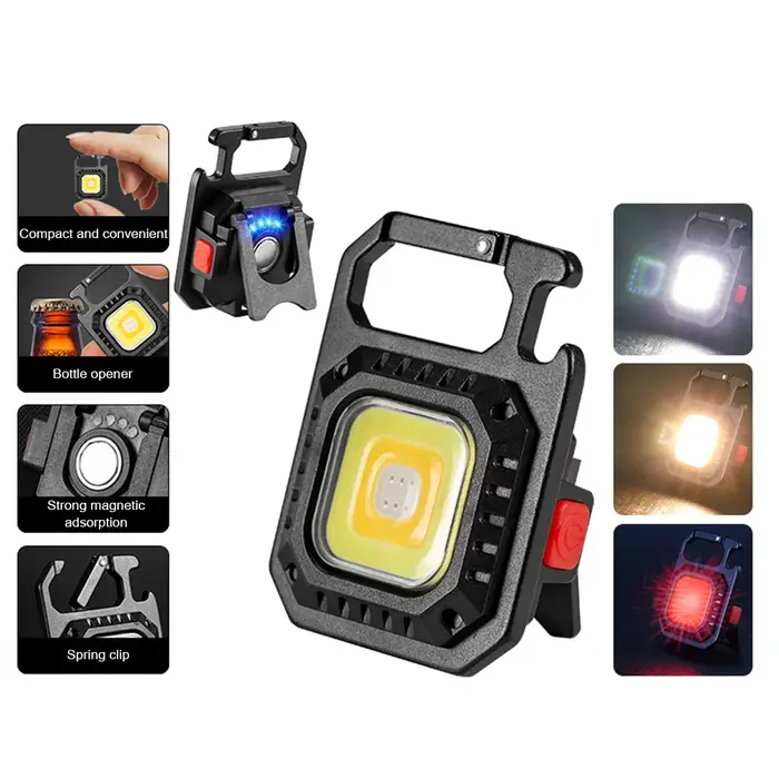 1/3/5 PIÈCES Lampe De Poche LED Lampe De Travail Portable COB Lampe De Poche Porte-clés USB Recharge