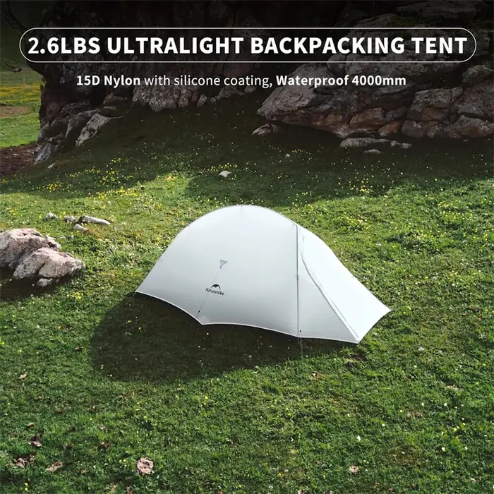 Naturehike Cloud Up UL Tente Ultralégère 1-2 Personne 15D Nylon Étanche Camping Unique Double Randonnée