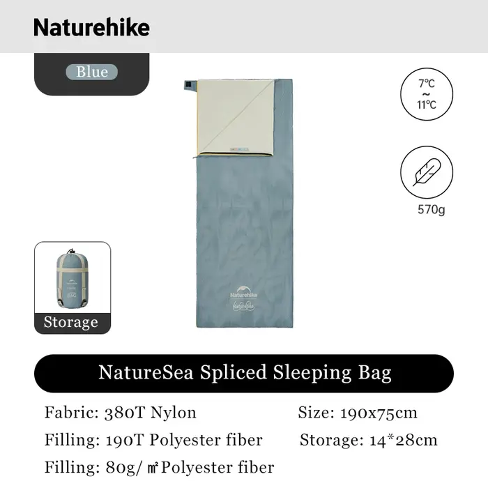 Naturehike – sac de couchage d'extérieur ultraléger, enveloppe d'hiver épissable, pour Camping, couette en coton imperméable pour adultes