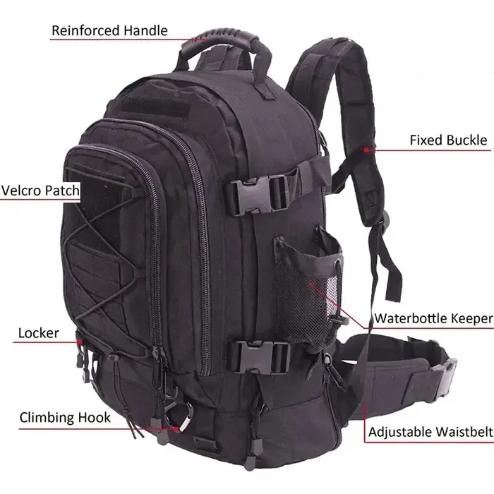 65L Grande Capacité En Plein Air Tactique Sac À Dos Hommes Molle Sac À Dos Étanche Escalade Voyage Camping Randonnée