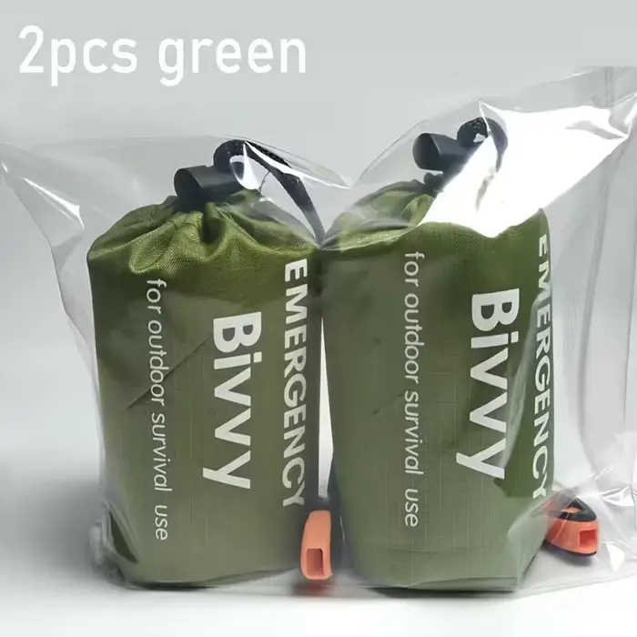 2 sacs de couchage d'urgence, adaptés au camping, à la randonnée, aux activités de plein air, matéri