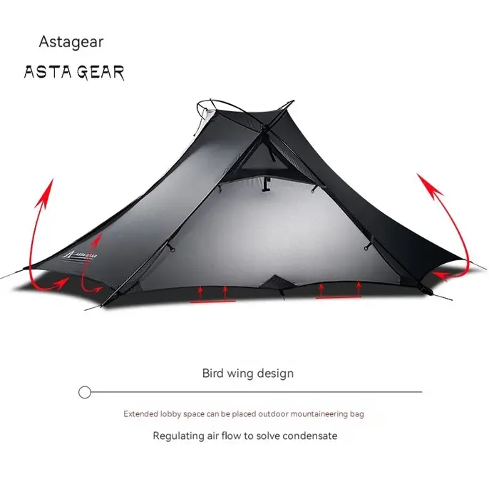 ASTA GEAR XuanYue-Tente de camping en plein air, randonnée, étanche à la pluie et à la neige, double pôle, autoportante, livraison
