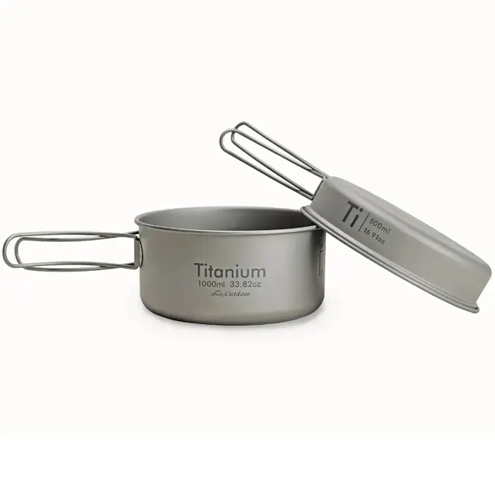 APG-Poêle en titane ultralégère pour camping en plein air, casserole en titane, ustensiles de cuisin