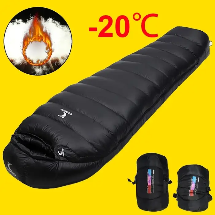 Sac de couchage thermique en duvet de canard blanc ultraléger pour adultes