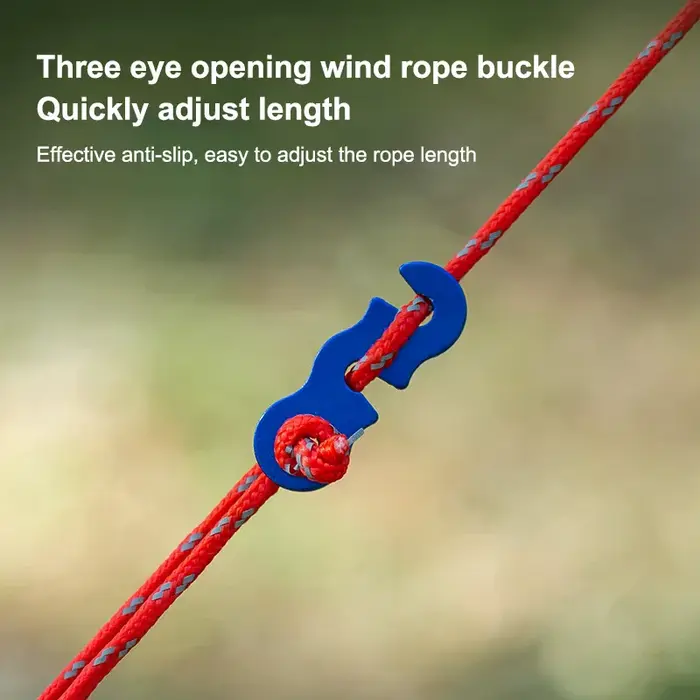 Cordes de tente renforcées pour Camping en plein air, 4 pièces, coupe-vent et réfléchissantes avec boucle