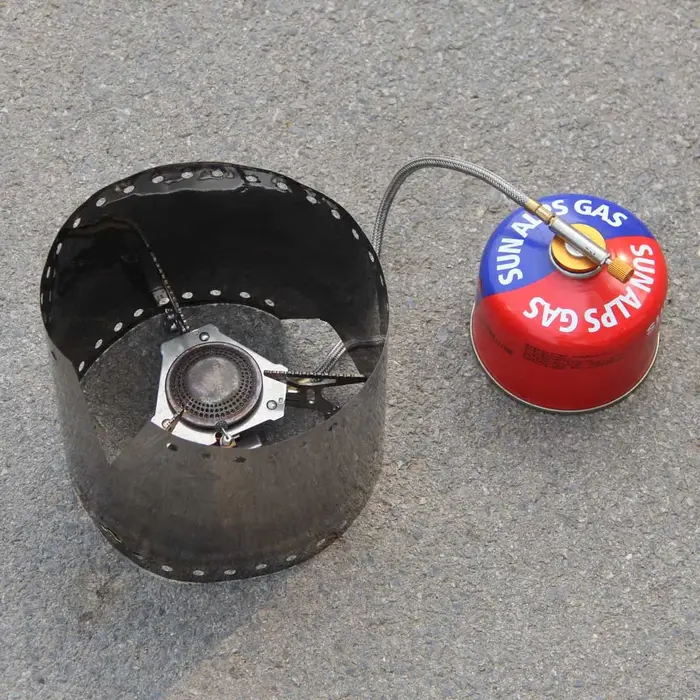 Cuisinière à gaz titane pare-vent écran Camping en plein air poêles pare-brise pliable cuisinière à