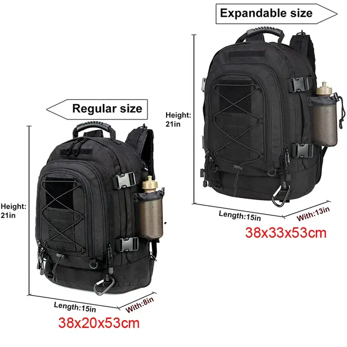 LQARMY 60L sac à dos tactique militaire sac à dos d'assaut de l'armée en plein air 3 jours sac à dos de voyage extensible randonnée Molle Bug Out sac