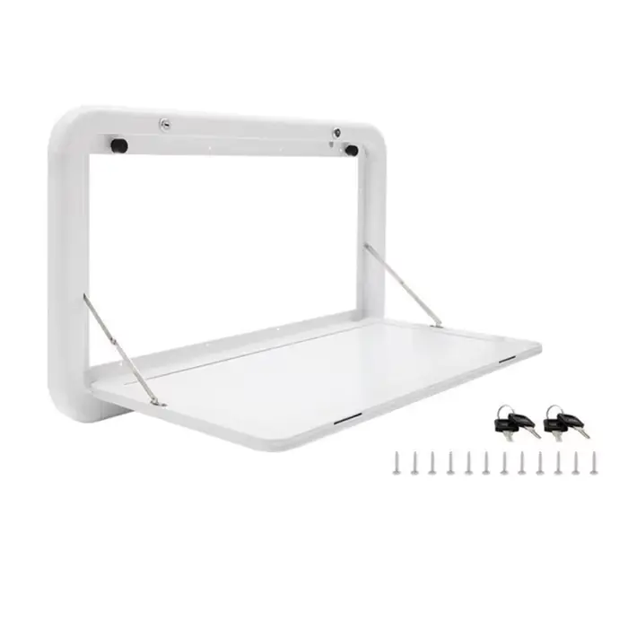 Pièces et accessoires pour camping-car, caravane, table pliante en aluminium blanc à coins arrondis pour camping-car