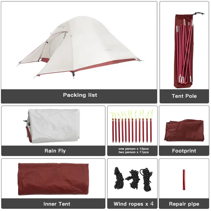 BISINNA Ultra-Léger Camping Tente Sac À Dos Tente 20D Nylon Étanche En Plein Air Randonnée Voyage Te