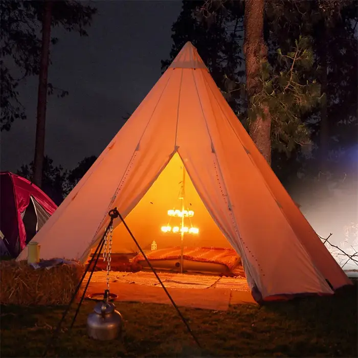 Tente Wigwam de camping pour 5 à 8 personnes, style festival