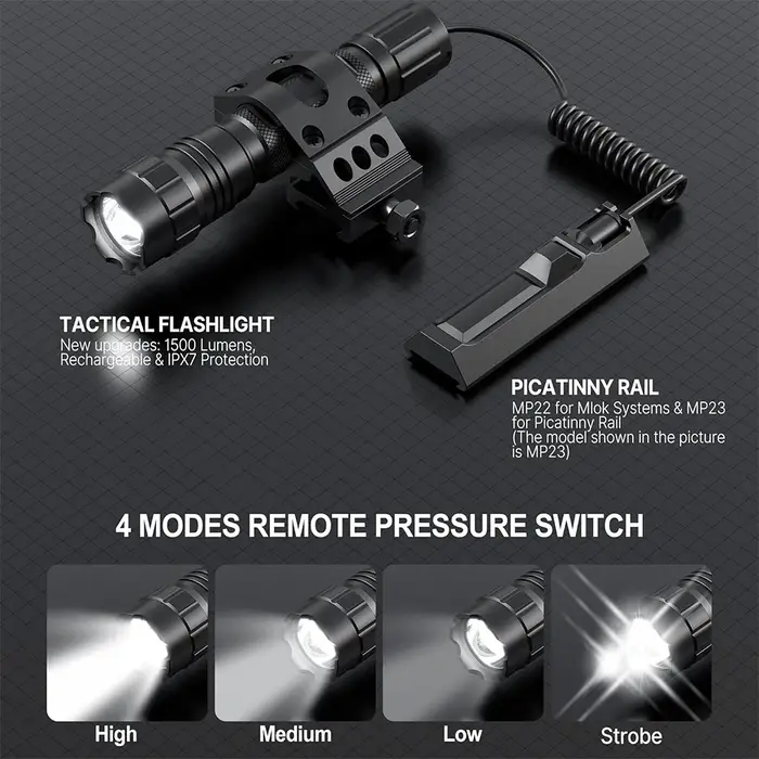 Lampe torche pour fusil 1500 lumens