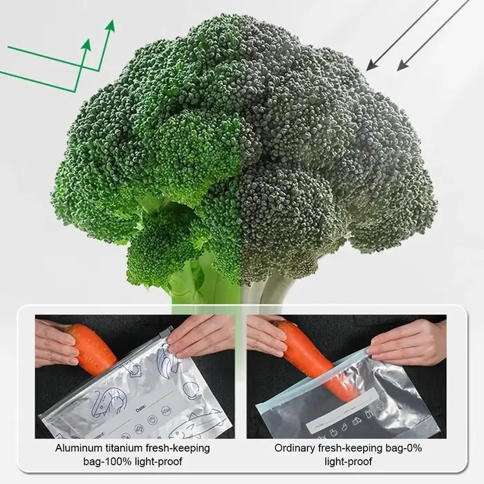 10/30 pièces/sac grande capacité feuille d'aluminium sac alimentaire étanche congélateur sûr cuisine sac frais conservation réutilisable sac à fermeture éclair