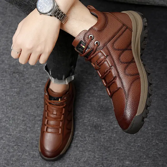 Chaussures d'extérieur pour hommes randonnée travail chaussure hiver décontracté hommes chaussures en cuir qualité hommes espadrilles décontractées concepteur affaires