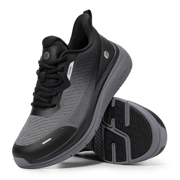 Chaussures de marche Fitville extra larges pour hommes, baskets de sport décontractées hydrofuges pour hommes, chaussures de course pour soulager les douleurs aux pieds, amorti