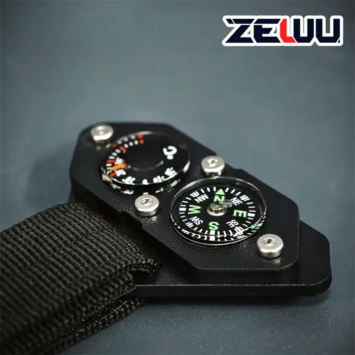 Boussole thermomètre pendentif fonctionnel breloque porte-clés sac à dos accessoires EDC tactique voyage en plein air Camping outils