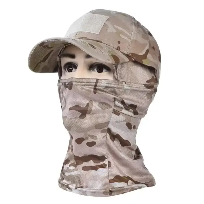 Casquette de baseball tactique camouflage, pour la pêche en plein air, la randonnée, la chasse, les sports, protection solaire, respirante, camouflage, cagoule, demi-masque de ski