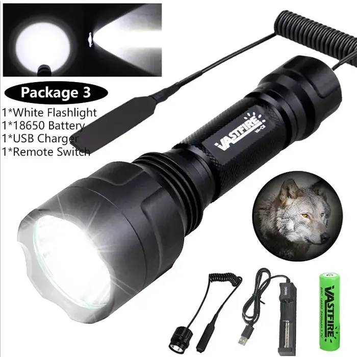 Lampe de poche tactique LED pour la chasse