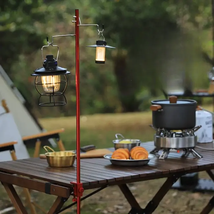 Support de lanterne de Camping ultraléger, cintre de lampe de Table Portable détachable, supports d'éclairage, équipement touristique en plein air