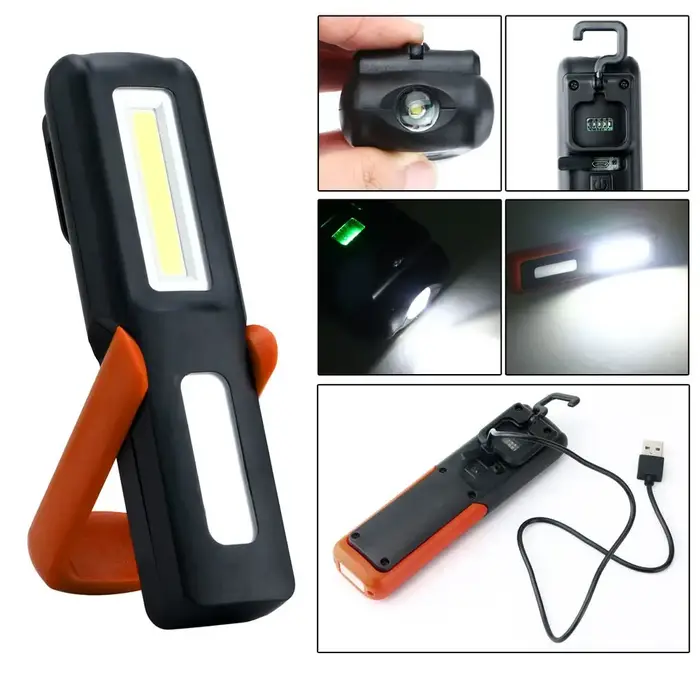 Lanternes de camping rechargeables portables, lampe de poche LED COB, lampe de travail, lampe de poc