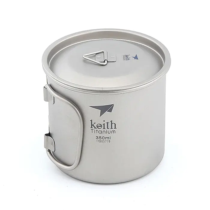 Pamono-Tasse de camping en titane avec poignée pliante, verres, tasse à eau, tasse à bière, tasse à