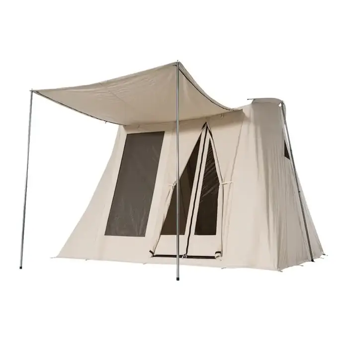 Tente de camping en plein air, tente arquée rétro en coton 300x300x200cm, tente de glamping imperméable, tente quatre saisons pour la famille