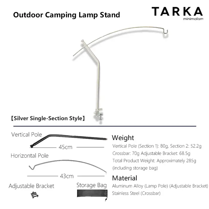 TARKA support de lanterne détachable réglable ultraléger lumière table extérieure Portable support d