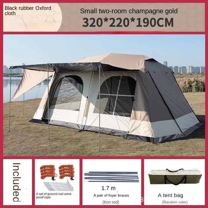 Tente de camping multi-hypothèque pour l'extérieur, tente de villa, maison mobile, ouverture automat