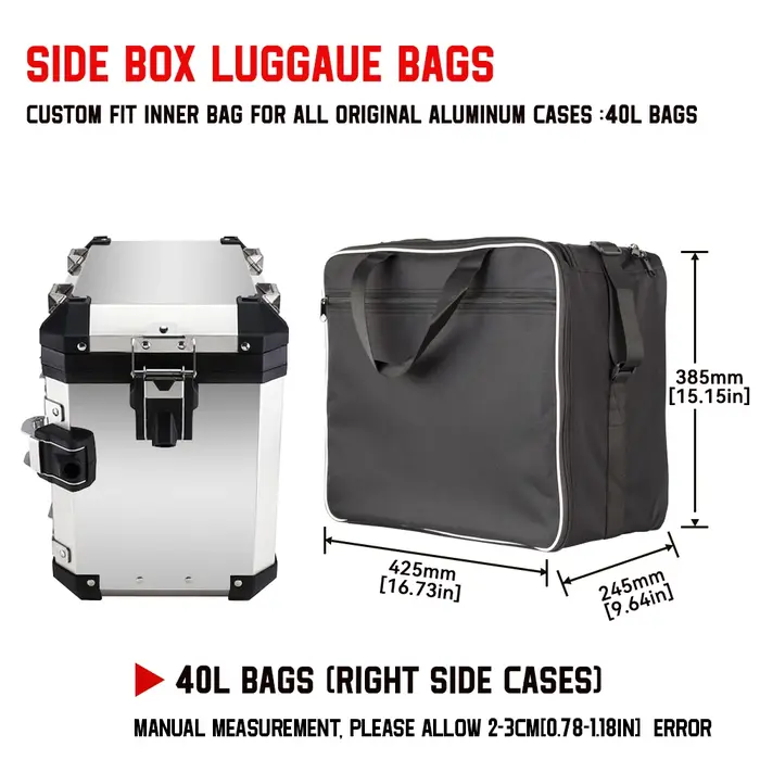 Sacs à bagages pour moto BMW R1200GS Adv, sacs intérieurs noirs, valises pour moto R1250 GS Adventure