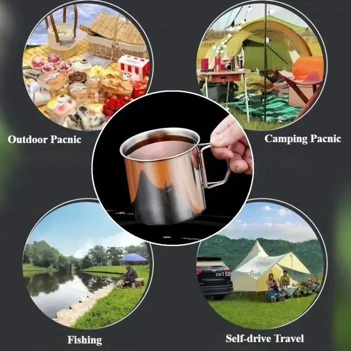 Tasse de Camping en acier inoxydable de 250/350/500/700ml